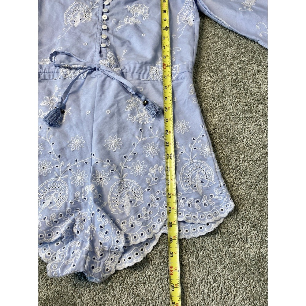 Spell & The Gypsy Womens Casablanca Chambray Embriodered Romper M Embroidered - Picture 9 of 11
